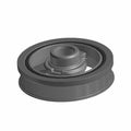 Black multi-groove pulley with central hub and metallic finish designed for Polaris off-road vehicles.