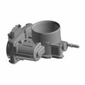 Gray plastic throttle body component with circular intake and mounting points for Polaris RZR side-by-side vehicles.