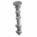 Silver metal intake camshaft with multiple lobes and a circular flange on top.