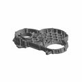 Black textured plastic HVAC mount cover with multiple mounting holes and honeycomb reinforcement pattern.