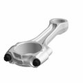 Silver metal connecting rod with circular clamp and black bolts, designed for off-road vehicle engine components.