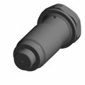 Matte black cylindrical camchain tensioner with a hexagonal flange and stepped design.