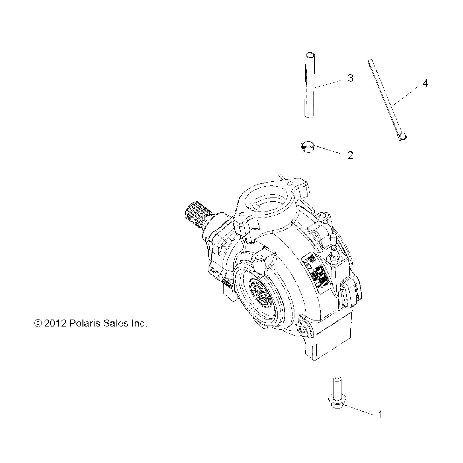 An Image of a Genuine Polaris Parts Schematic Diagram showing the schematic - DRIVE TRAIN: GEARCASE MOUNTING FRONT - 2018 POLARIS SCRAMBLER 850