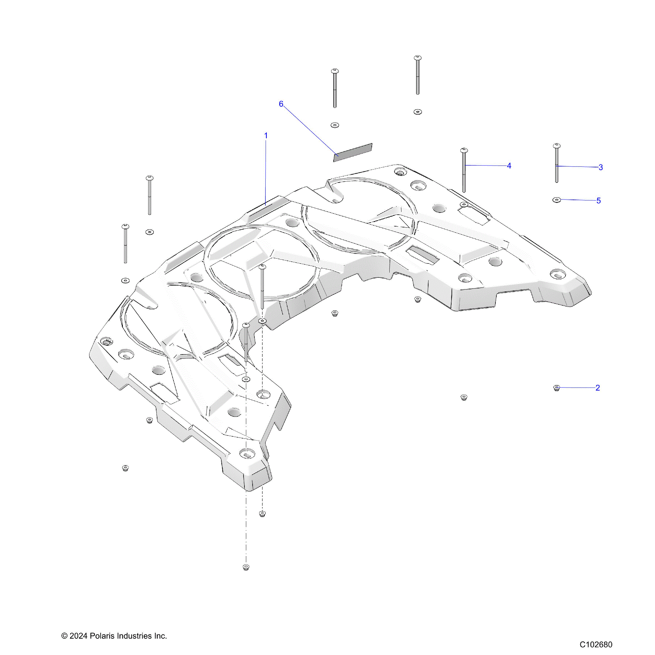 An Image of a Genuine Polaris Parts Schematic Diagram showing the schematic - BODY: REAR RACK - 2026 POLARIS SPORTSMAN 570