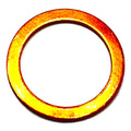 Copper flat washer with smooth surface, circular shape, and bright metallic finish.