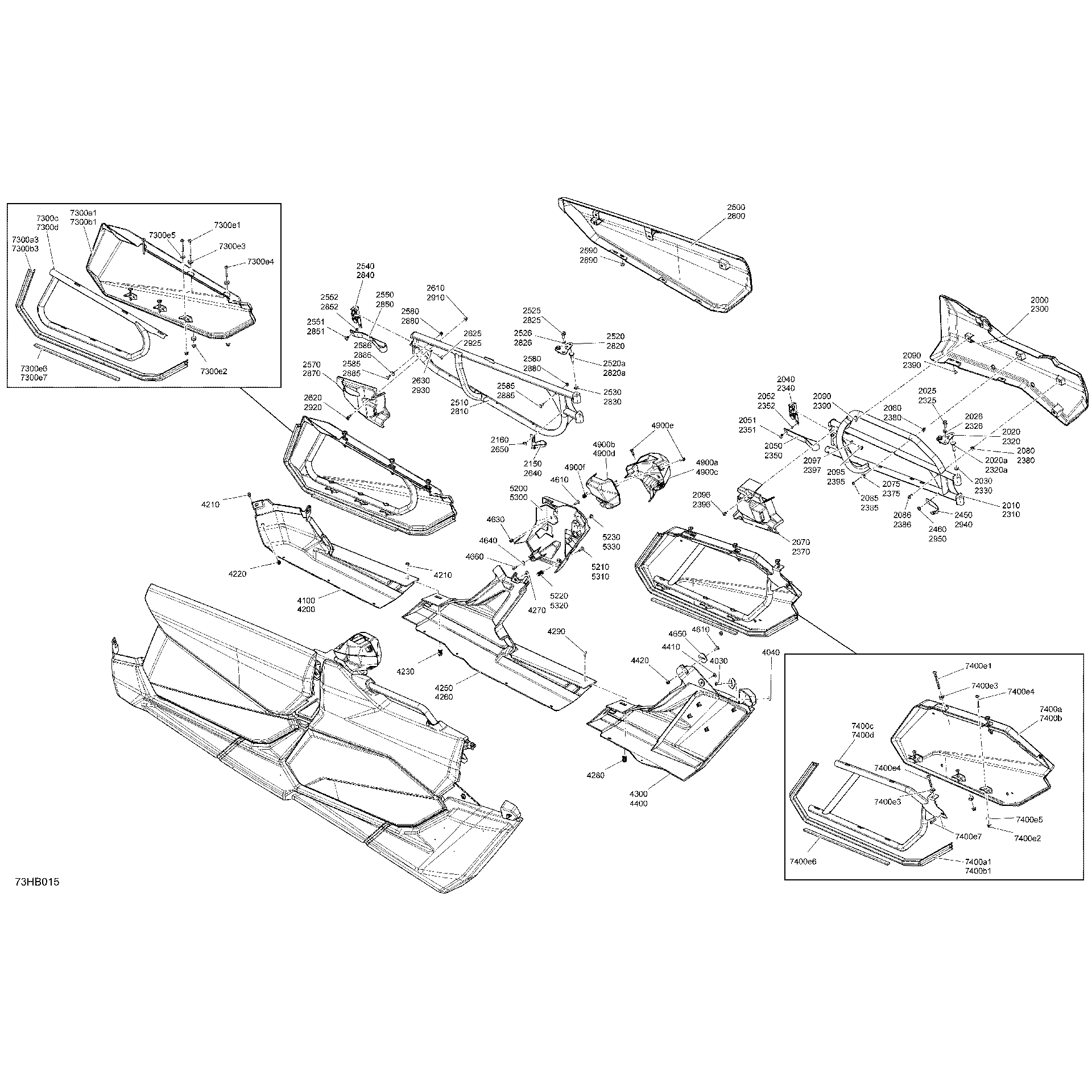 An Image of a Genuine Can-Am Parts Schematic Diagram showing the schematic - BODY - DOORS
