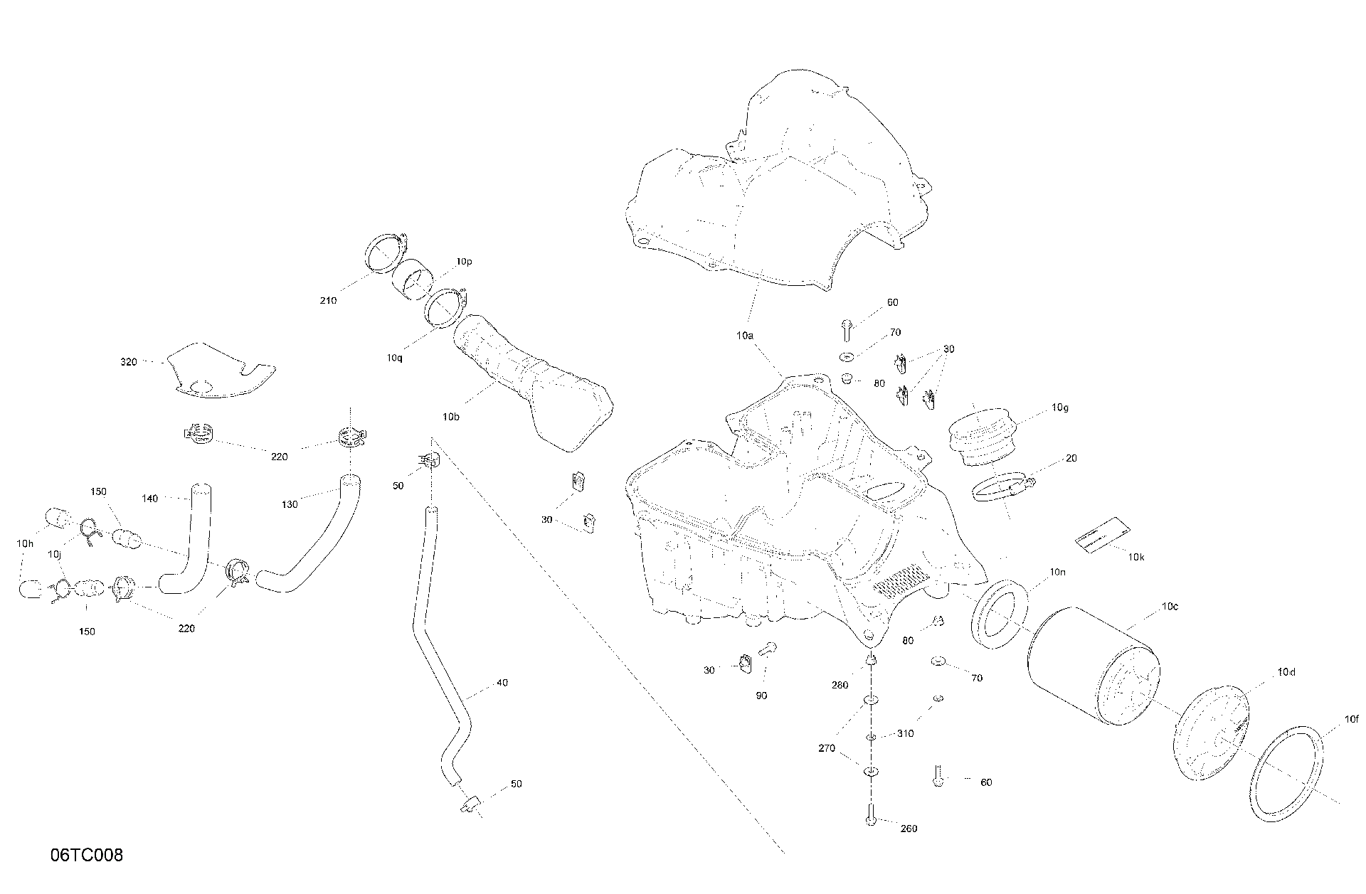 An Image of a Genuine Can-Am Parts Schematic Diagram showing the schematic - ENGINE - AIR INTAKE