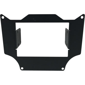 The Talon Mounting Bracket 3 Source Kit by Navatlas is a black metal bracket with a rectangular cutout and four corner screw holes, designed for mounting the NavAtlas 3 Source Unit in UTVs.