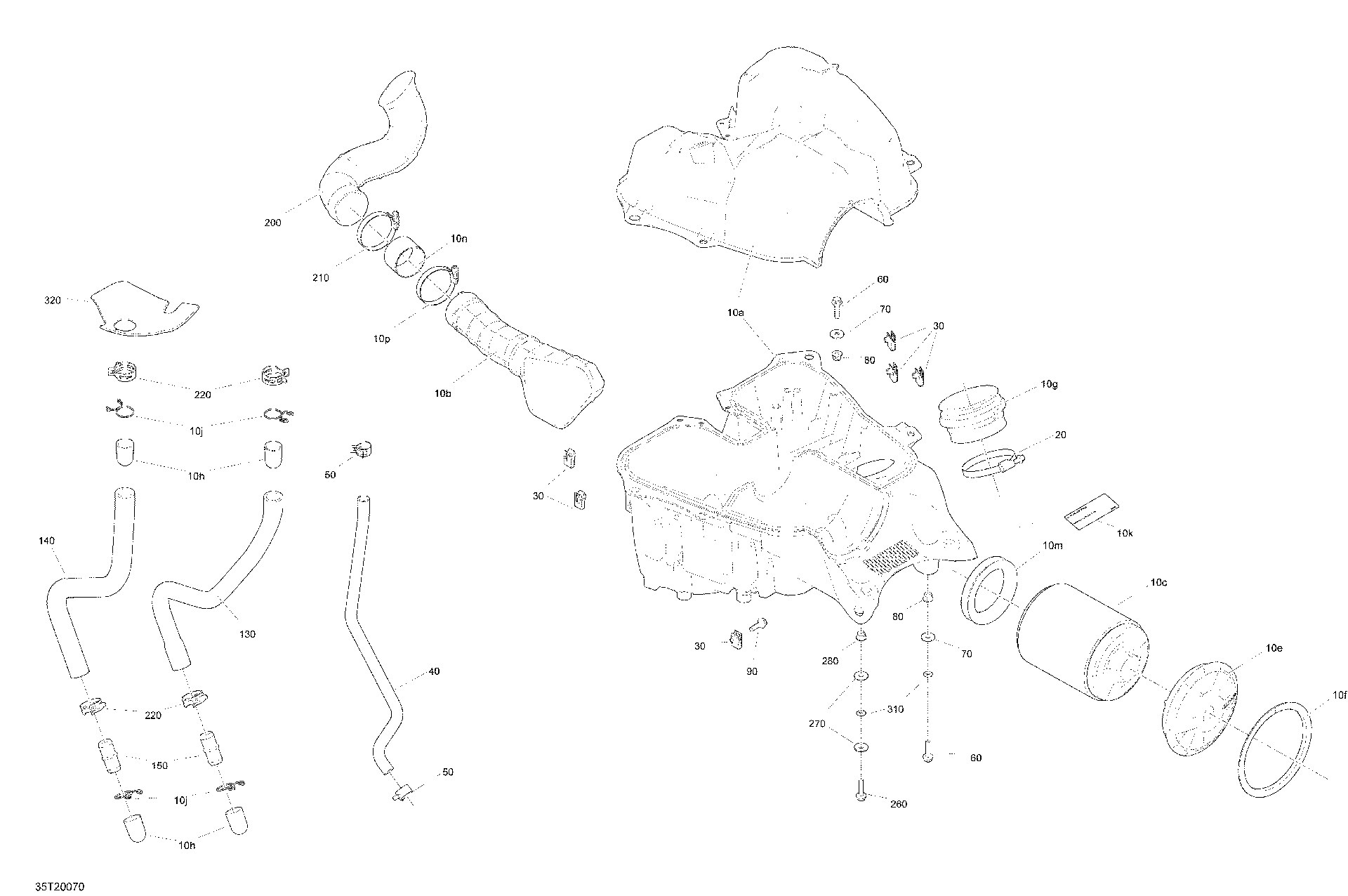 An Image of a Genuine Can-Am Parts Schematic Diagram showing the schematic - AIR INTAKE