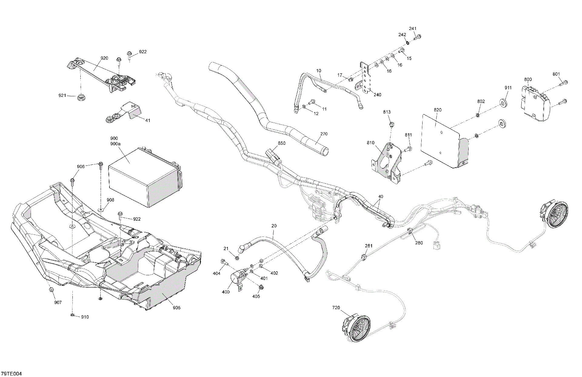 An Image of a Genuine Can-Am Parts Schematic Diagram showing the schematic - ELECTRIC - REAR SECTION
