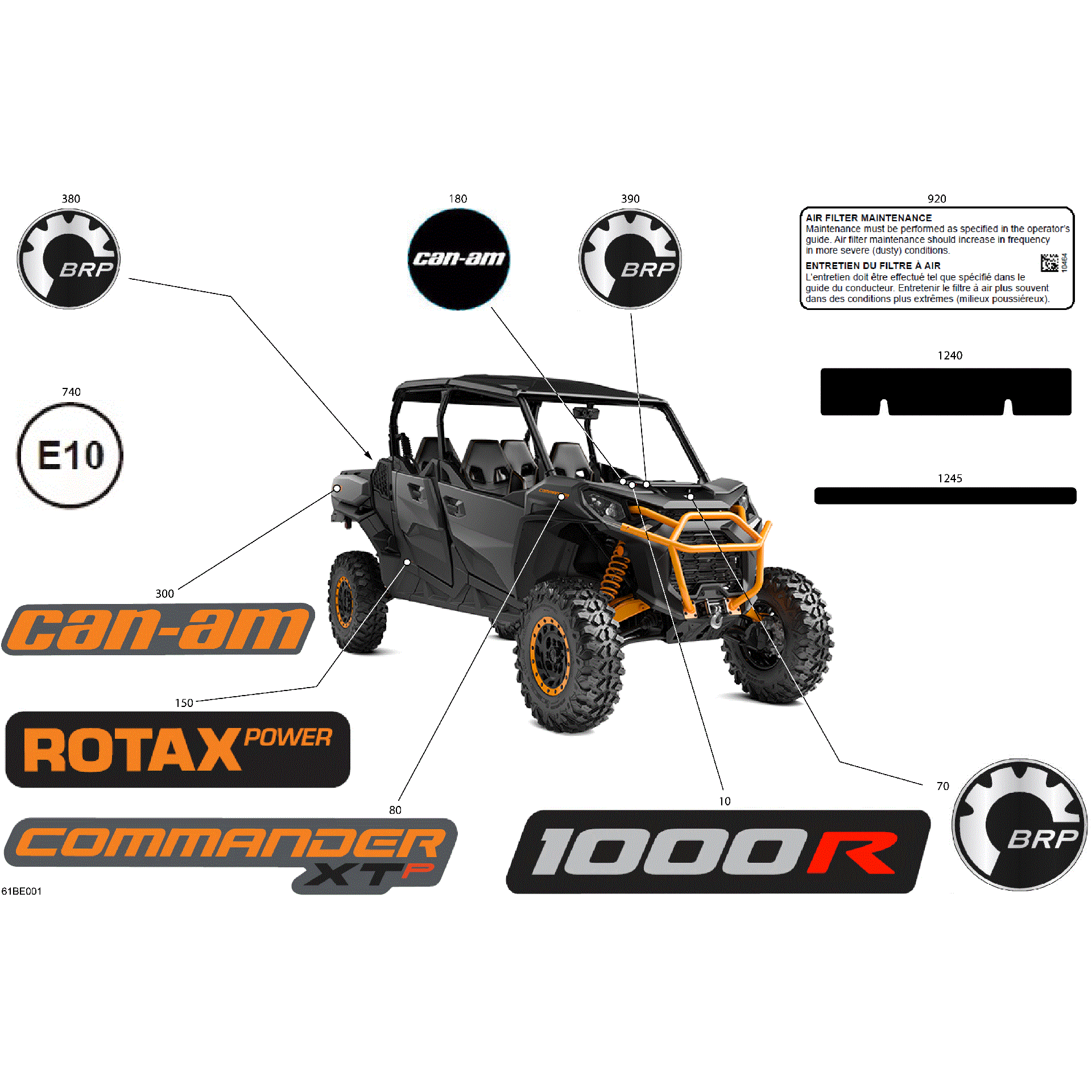 An Image of a Genuine Can-Am Parts Schematic Diagram showing the schematic - BODY - DECALS