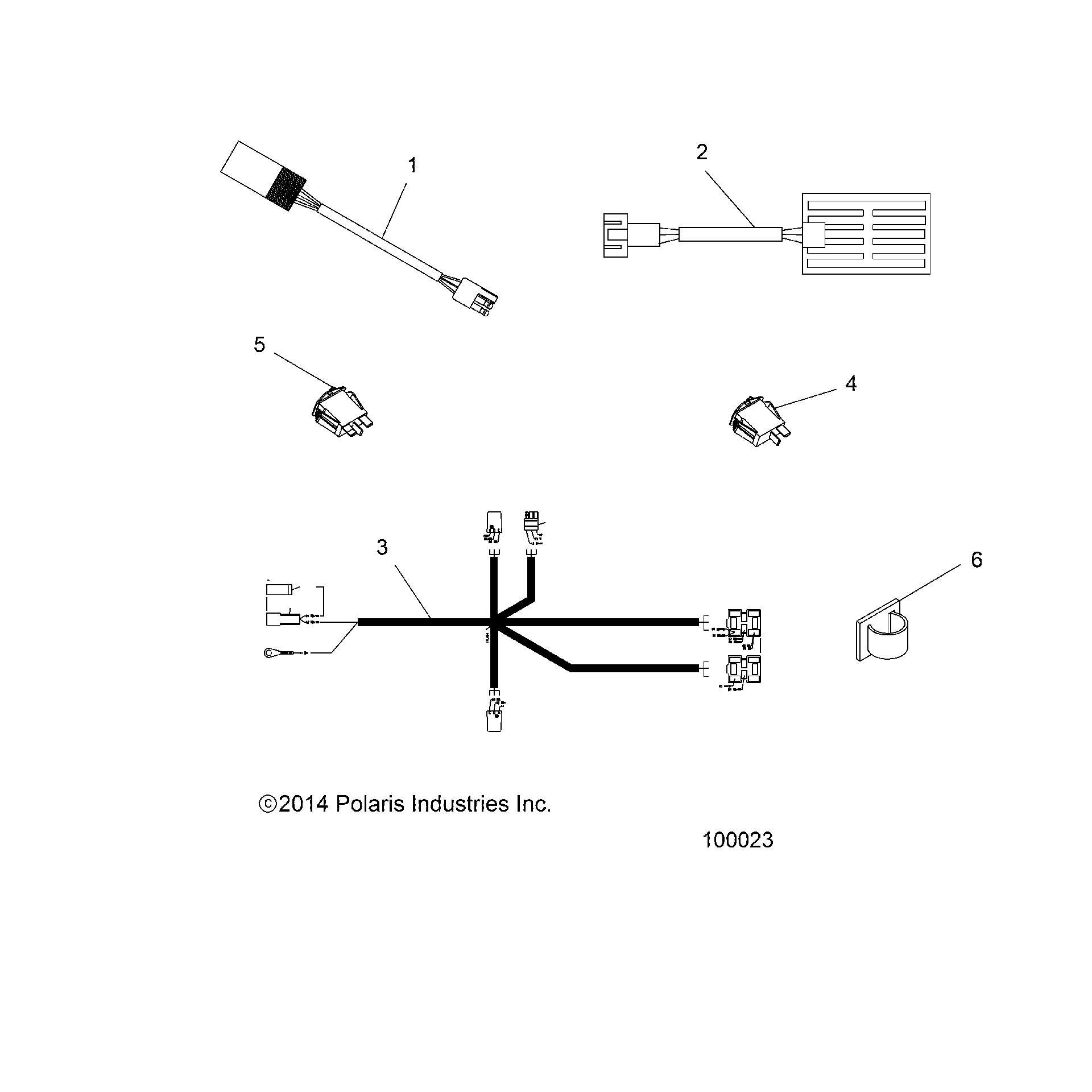 An Image of a Genuine Polaris Parts Schematic Diagram showing the schematic - ELECTRICAL: HAND AND THUMB WARMERS - 2015 POLARIS SPORTSMAN 1000 XP