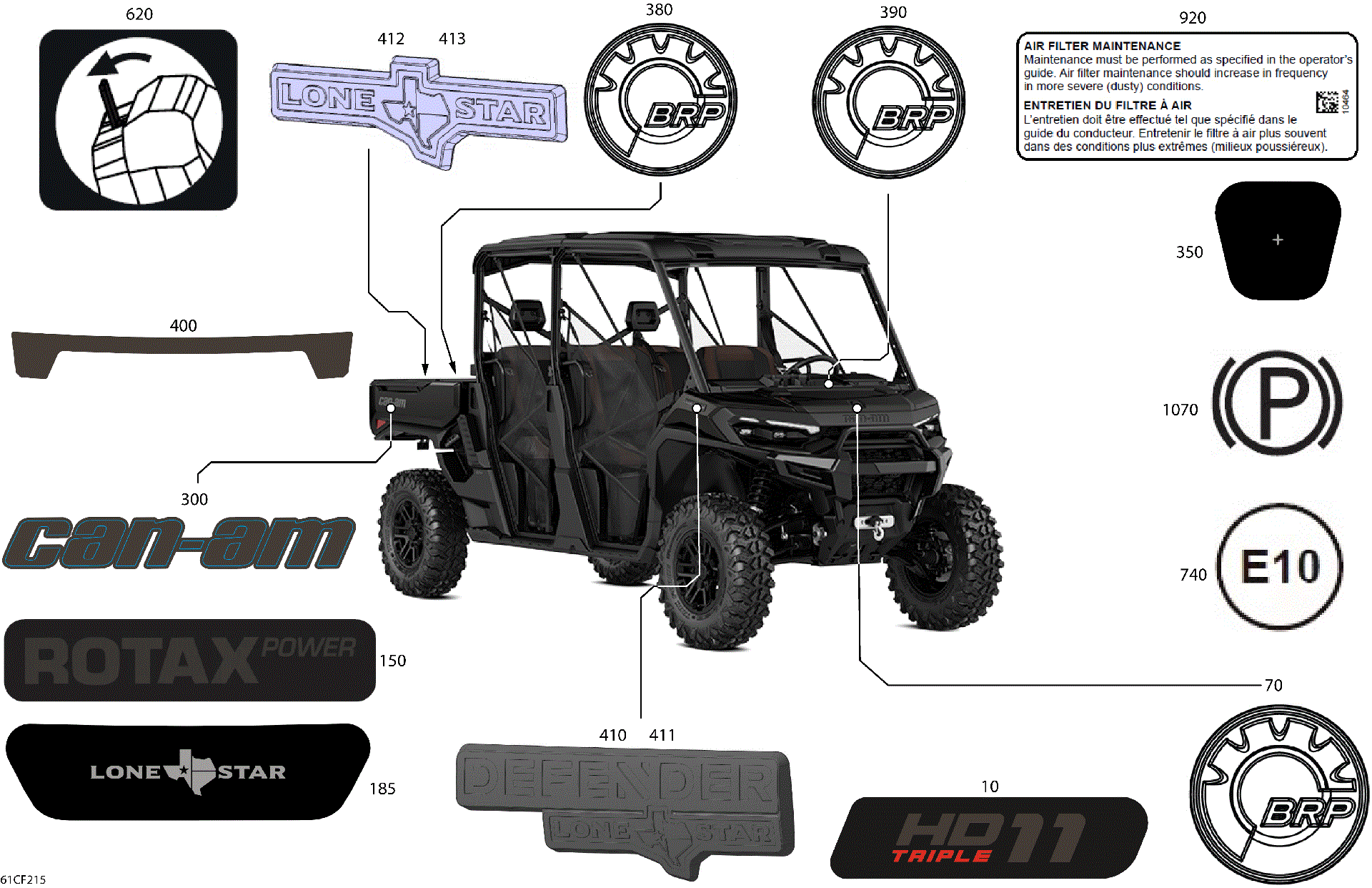 An Image of a Genuine Can-Am Parts Schematic Diagram showing the schematic - BODY - DECALS