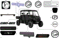 BODY - DECALS - 2026 CAN AM DEFENDER MAX HD11 LONE STAR - STEALTH BLACK - 65" WIDTH - (2)