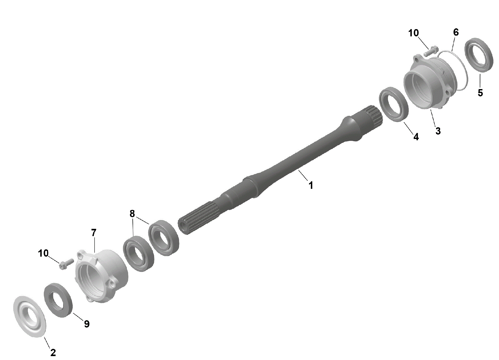 An Image of a Genuine Can-Am Parts Schematic Diagram showing the schematic - ROTAX - DRIVE SHAFT