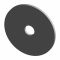 Flat black circular washer with a central hole and smooth matte finish.