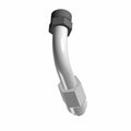 Curved silver metal tube with hexagonal nuts on both ends, Polaris UTV part.