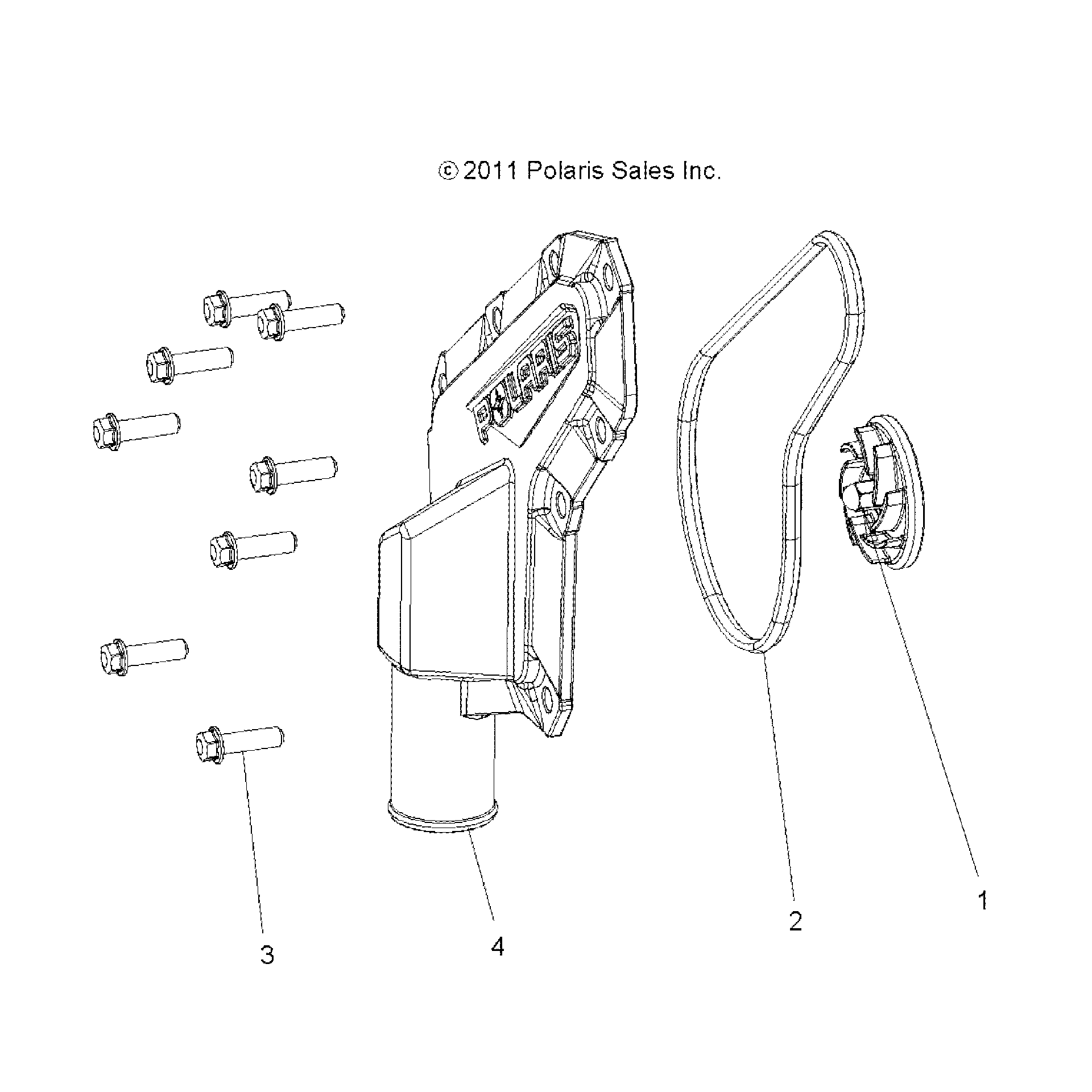An Image of a Genuine Polaris Parts Schematic Diagram showing the schematic - ENGINE: WATERPUMP IMPELLER and COVER - 2017 POLARIS ACE 570 EFI