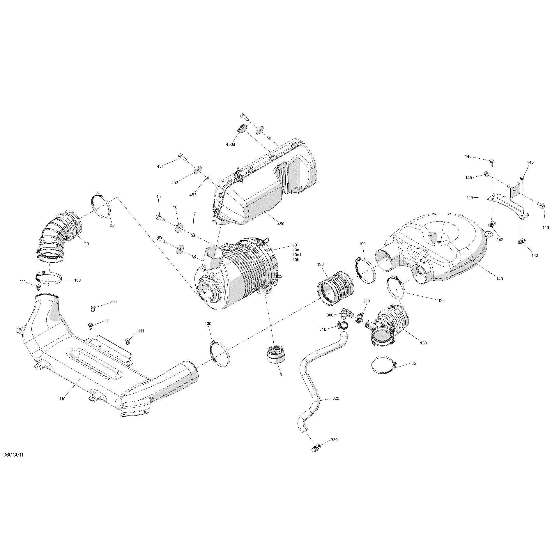 An Image of a Genuine Can-Am Parts Schematic Diagram showing the schematic - ENGINE - AIR INTAKE - NO EVAP