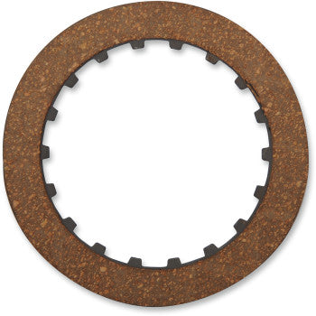 The Clutch Friction Plate by Barnett is a round, flat, brown aramid plate featuring a textured surface and evenly spaced notches on the inner edge, ideal for heavy-duty mechanical or automotive applications.