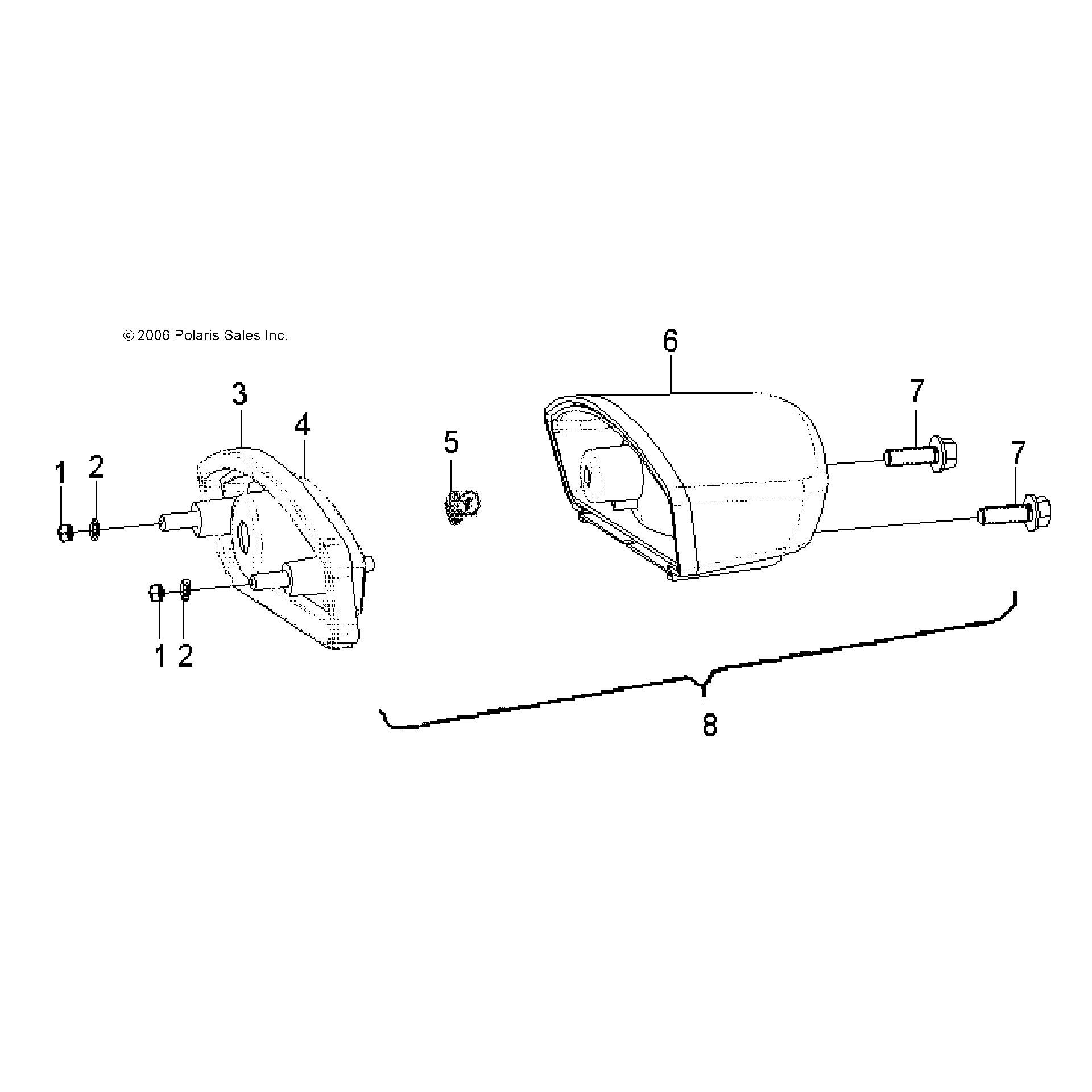 An Image of a Genuine Polaris Parts Schematic Diagram showing the schematic - ELECTRICAL: TAILLIGHT - 2021 POLARIS SPORTSMAN 110