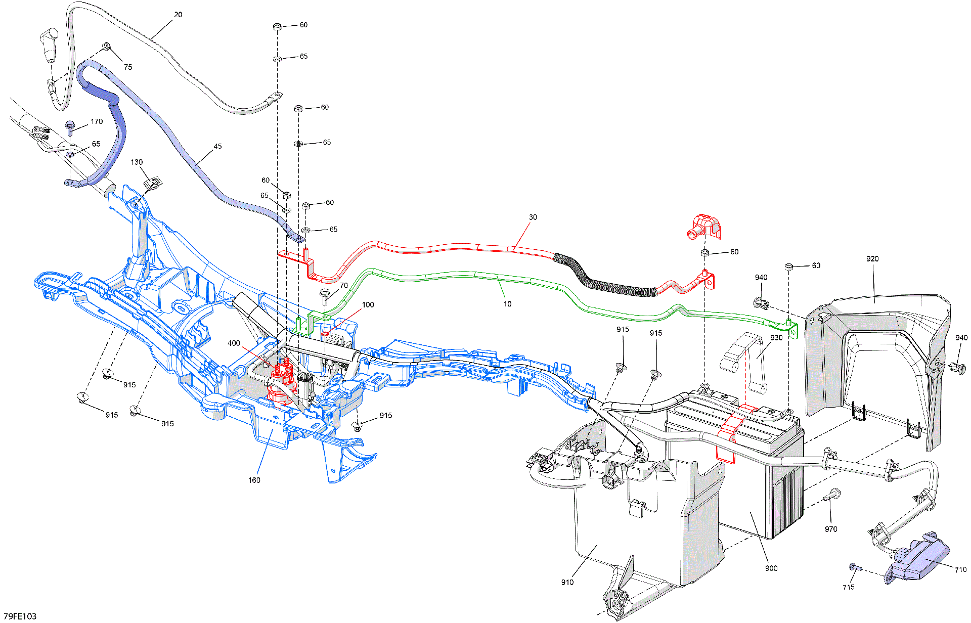 An Image of a Genuine Can-Am Parts Schematic Diagram showing the schematic - ELECTRIC - REAR SECTION