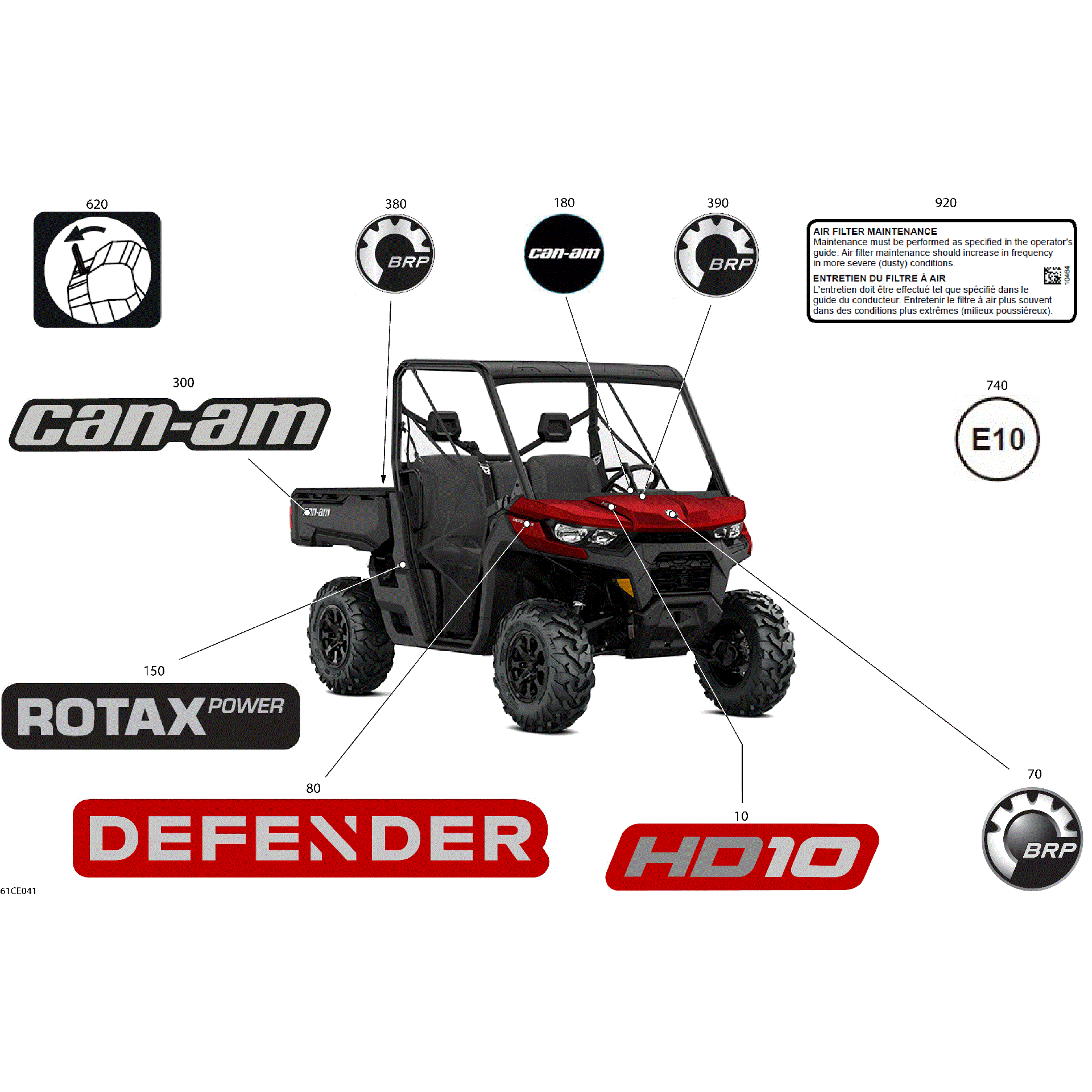 An Image of a Genuine Can-Am Parts Schematic Diagram showing the schematic - BODY - DECALS