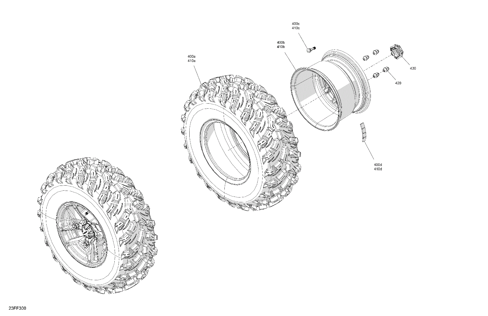 An Image of a Genuine Can-Am Parts Schematic Diagram showing the schematic - DRIVE - REAR WHEELS
