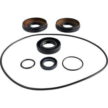 The Differential Seal Kit Rear by Epi includes variously sized black NBR seals and O-rings, both circular and oval-shaped, arranged on a white background. Known for excellent oil resistance—ideal for differential rebuilds.
