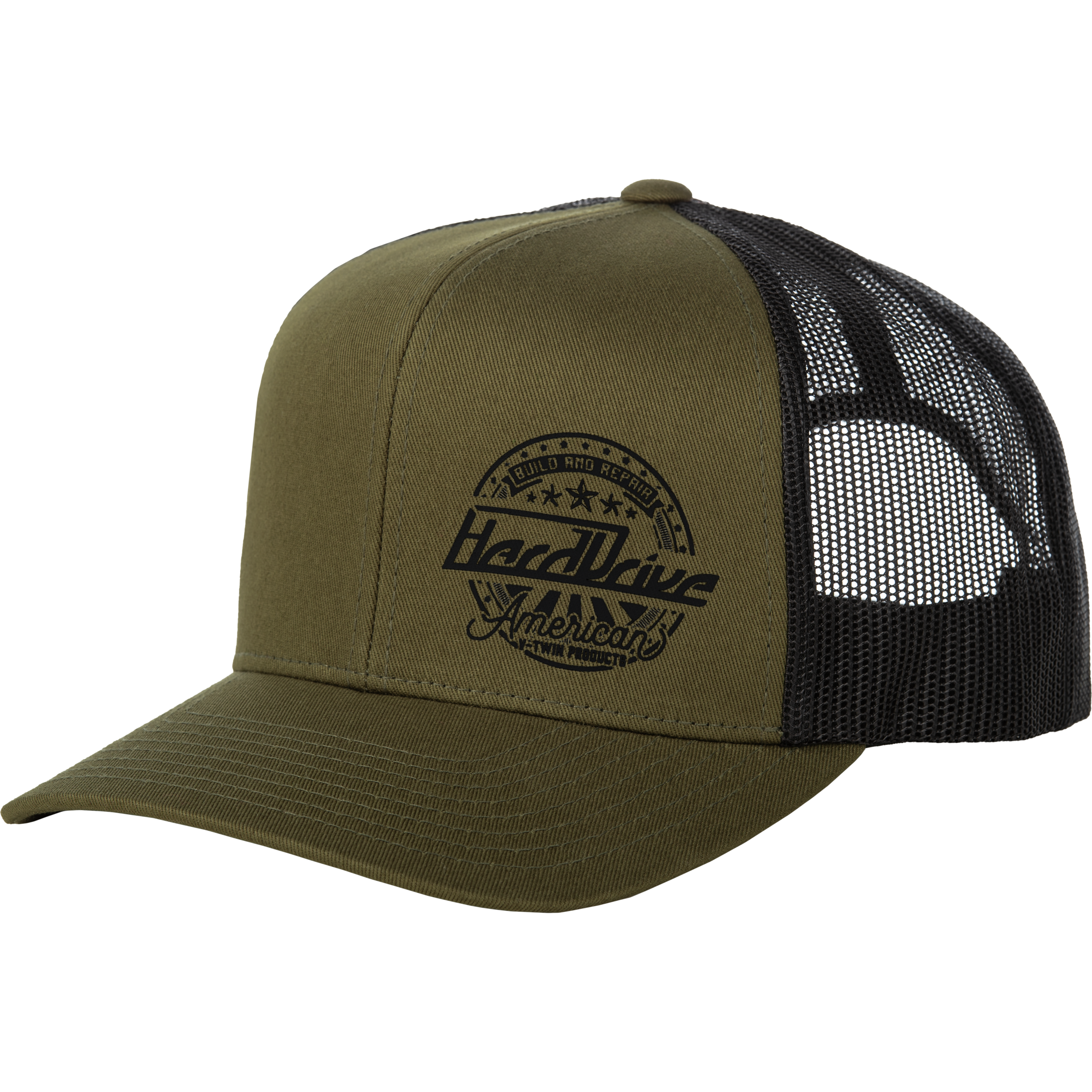Harddrive Emblem Hat Black/Od Green Os by Harddrive