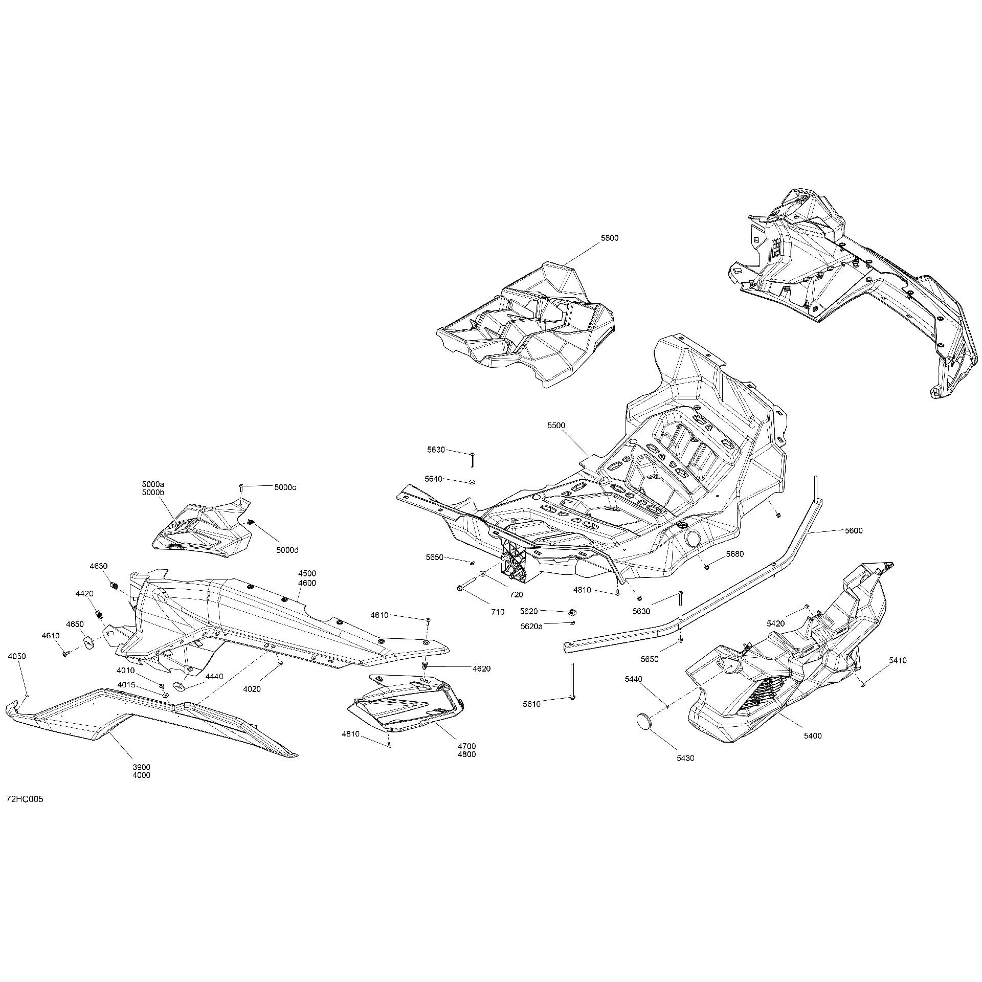 An Image of a Genuine Can-Am Parts Schematic Diagram showing the schematic - BODY - REAR SECTION