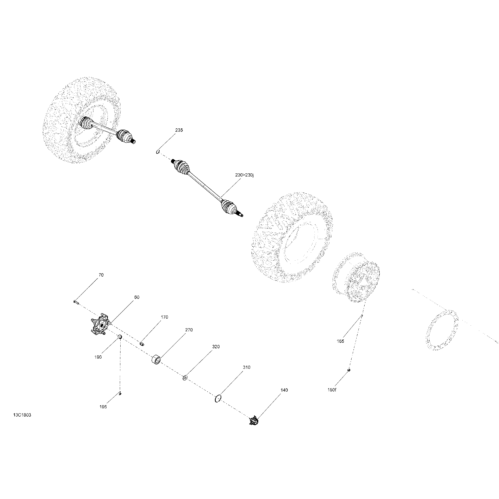 An Image of a Genuine Can-Am Parts Schematic Diagram showing the schematic - REAR DRIVE MAVERICK X3 - PACKAGE X RC