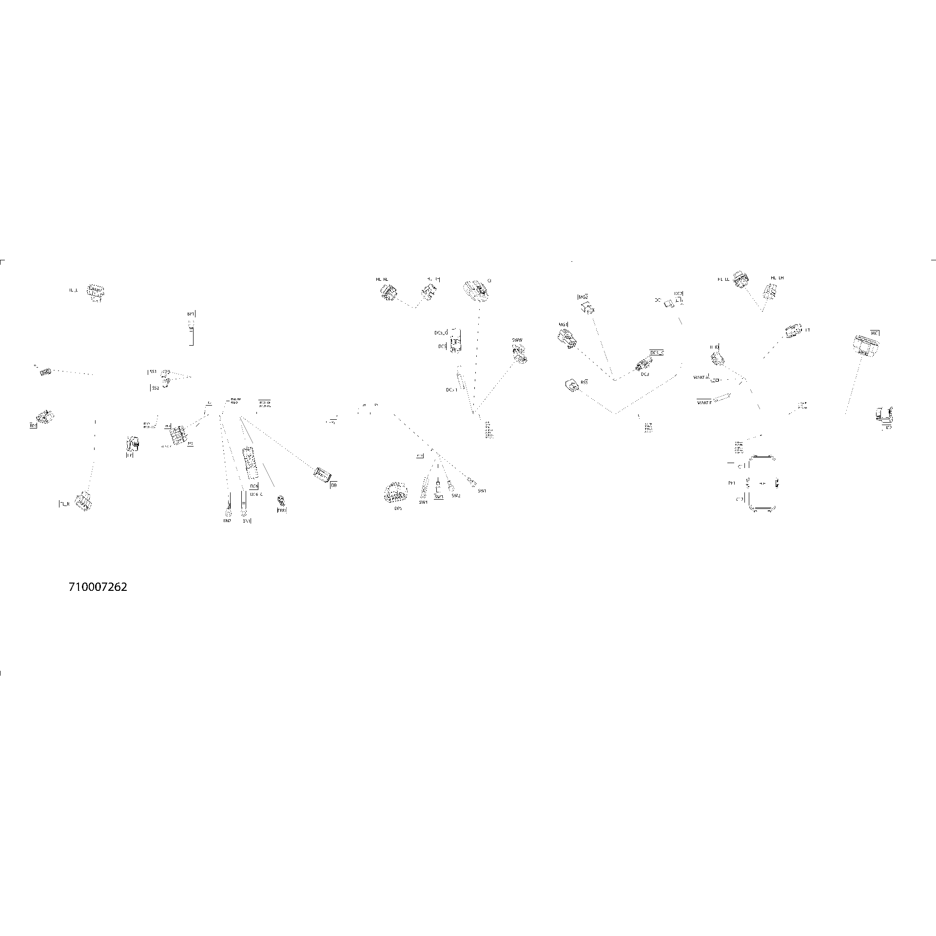An Image of a Genuine Can-Am Parts Schematic Diagram showing the schematic - ELECTRIC - MAIN HARNESS - 710007262
