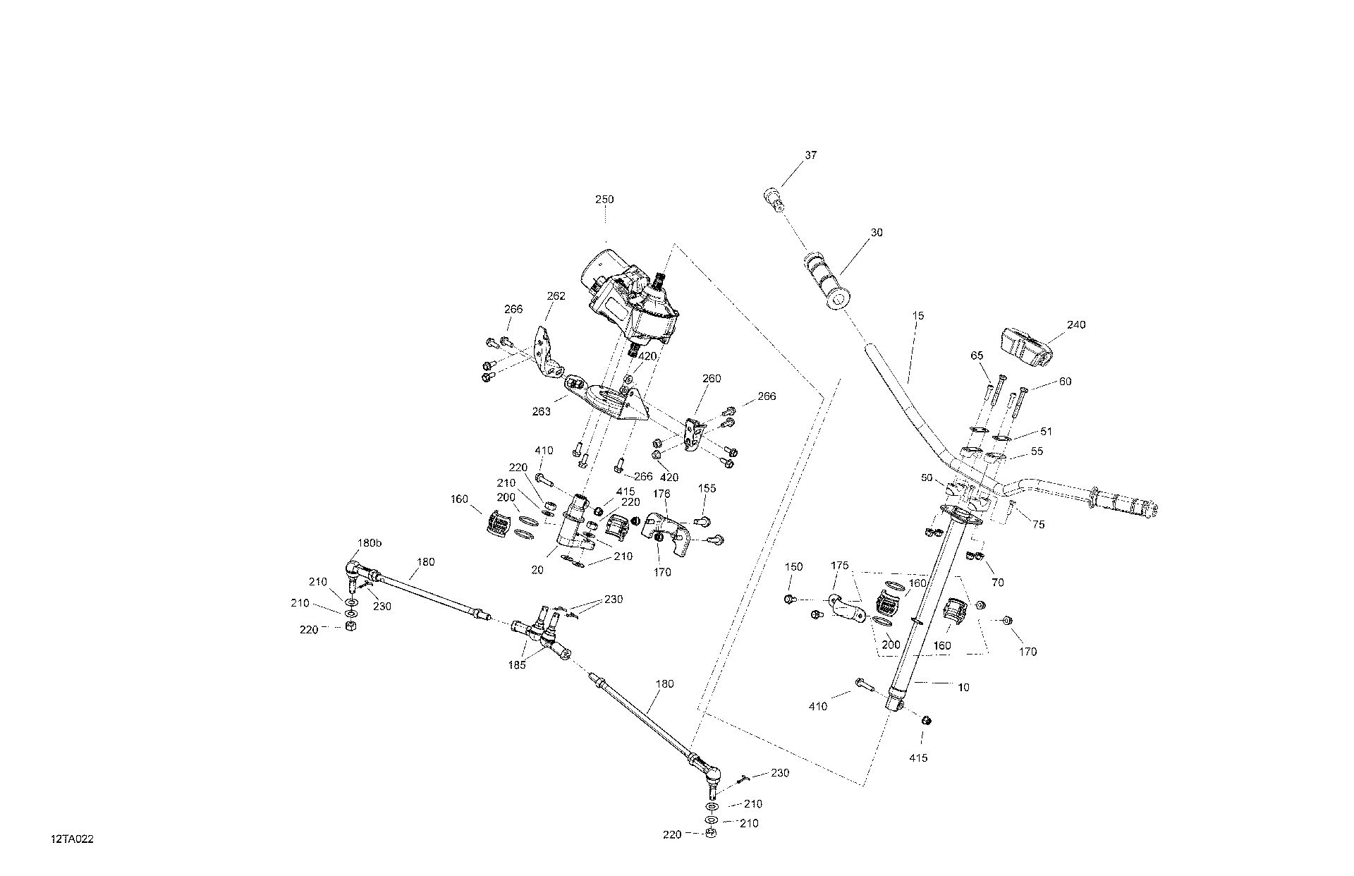 An Image of a Genuine Can-Am Parts Schematic Diagram showing the schematic - MECHANIC - STEERING