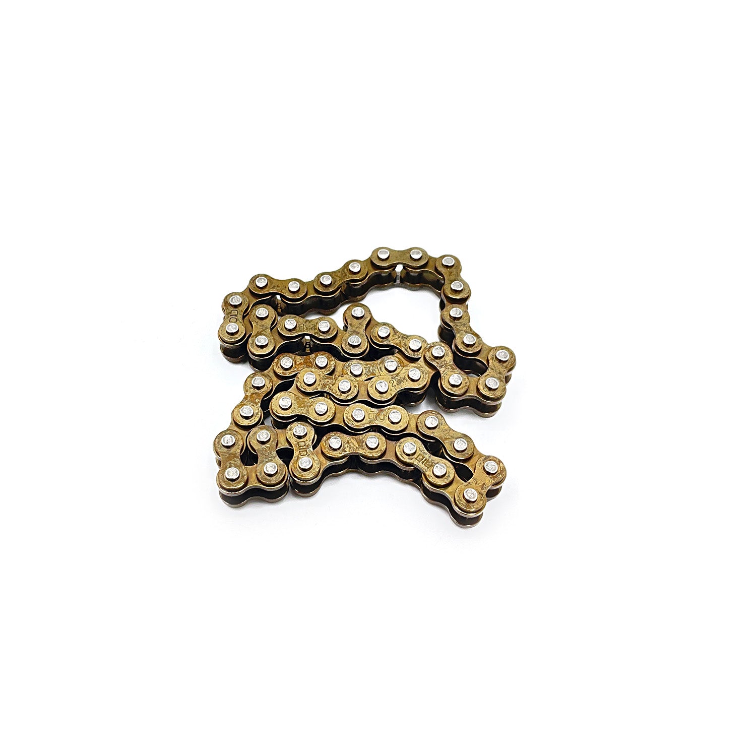 Metallic oil pump drive chain with interlocking links designed for Polaris vehicles.