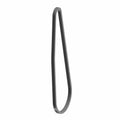 A thin, black, teardrop-shaped metal ring, like one from the Assembly Chain-525 Xring by Polaris for Indian motorcycles, is displayed vertically on a white background with the pointed end at the top and rounded end at the bottom.