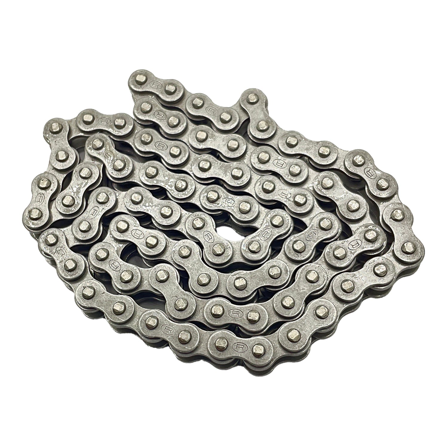 Steel oil pump drive chain with linked plate design for Polaris vehicles.