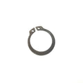 Black metal snap ring with two small holes on its open ends for securing mechanisms.