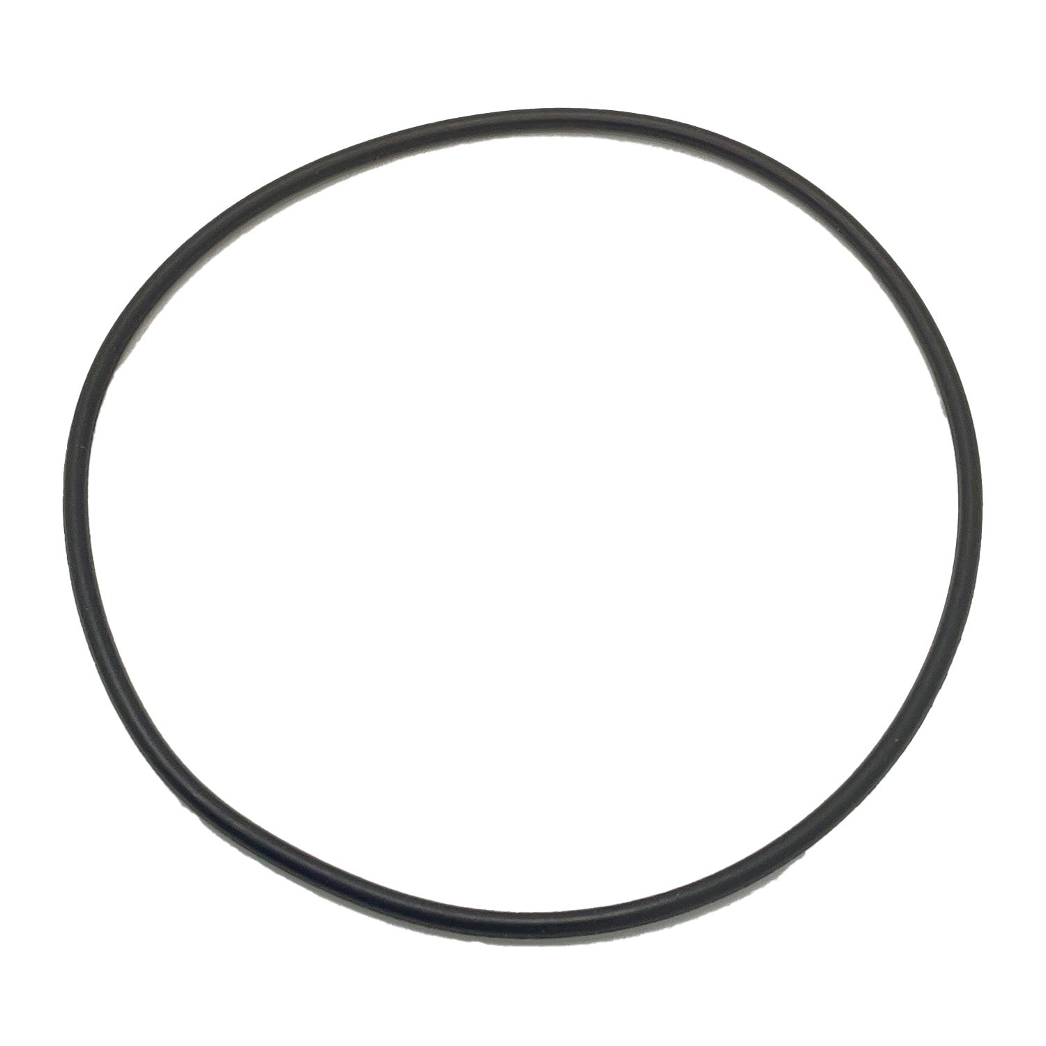 Black rubber O-ring seal with smooth surface and circular shape.