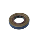 Round blue and brown Viton triple lip seal with rubber and metal construction.