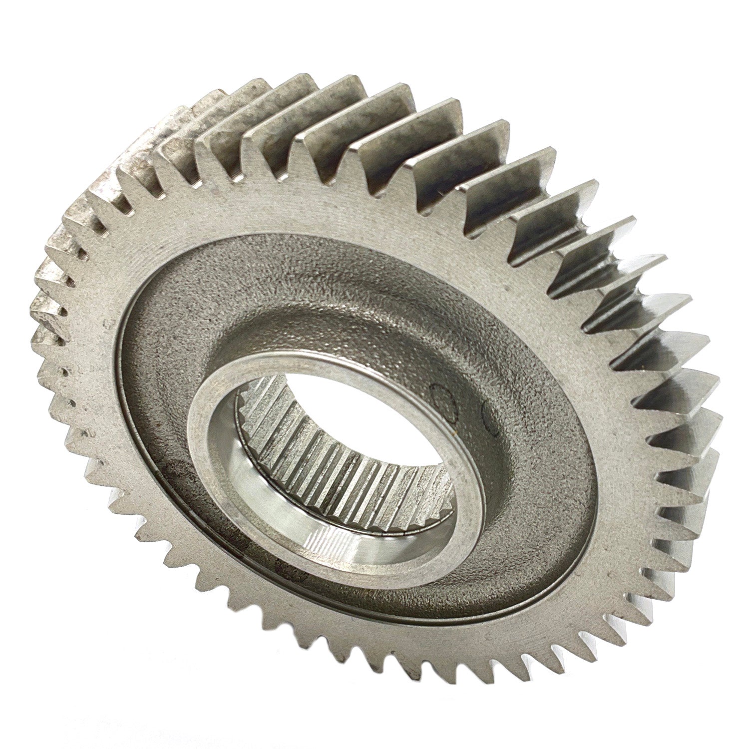 Silver metal 46-tooth gear with central splined hole for Polaris offroad vehicles.