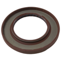 Brown rubber triple lip Viton seal with inner ridges and smooth outer edge, sized 50x82x7.