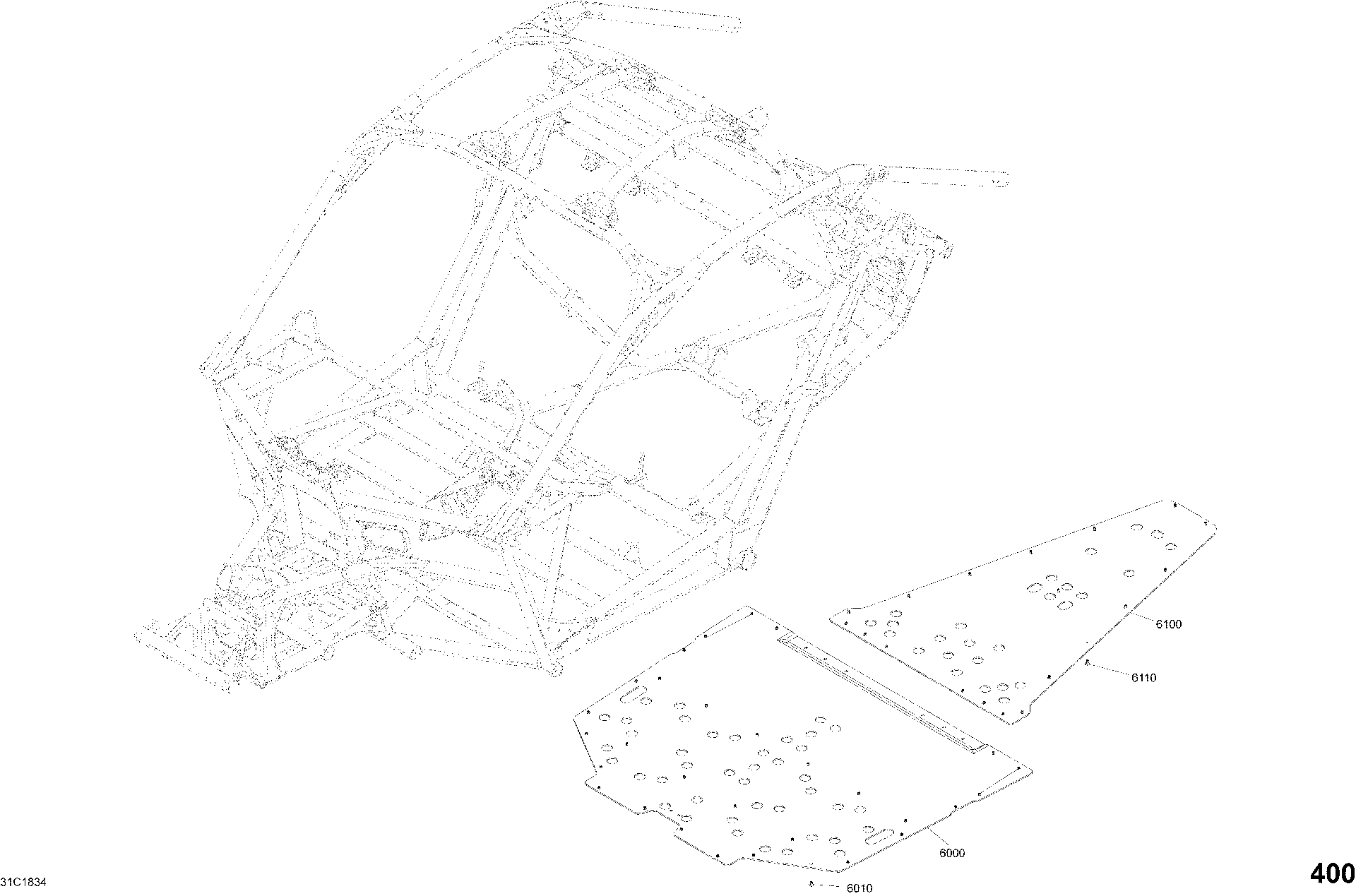 An Image of a Genuine Can-Am Parts Schematic Diagram showing the schematic - BODY FLOOR PART MAVERICK X3 CAN-AM RED MODELS - PACKAGE STD