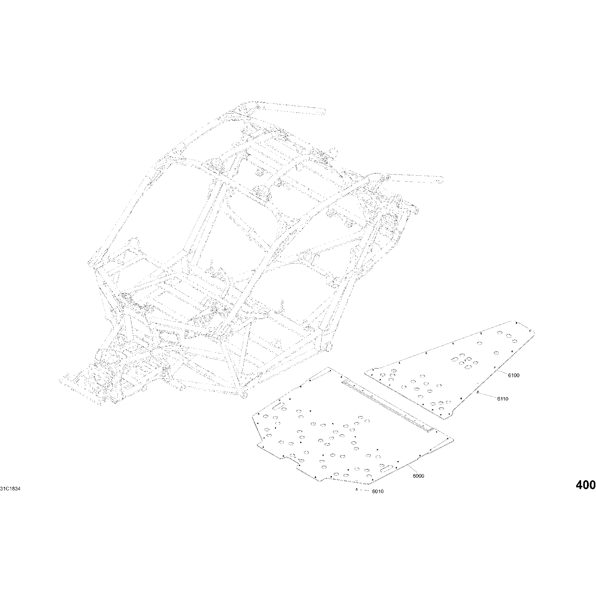 An Image of a Genuine Can-Am Parts Schematic Diagram showing the schematic - BODY PARTS - HYPER SILVER - PACKAGE STD - FLOOR SECTION
