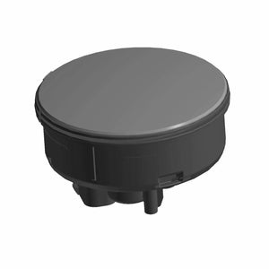 Round black tachometer gauge with smooth bezel and connector ports underneath.