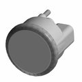Round black voltage gauge with textured bezel and rear connector plug.