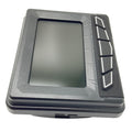 Black rectangular digital display with a large screen and five vertically aligned buttons on the right side.