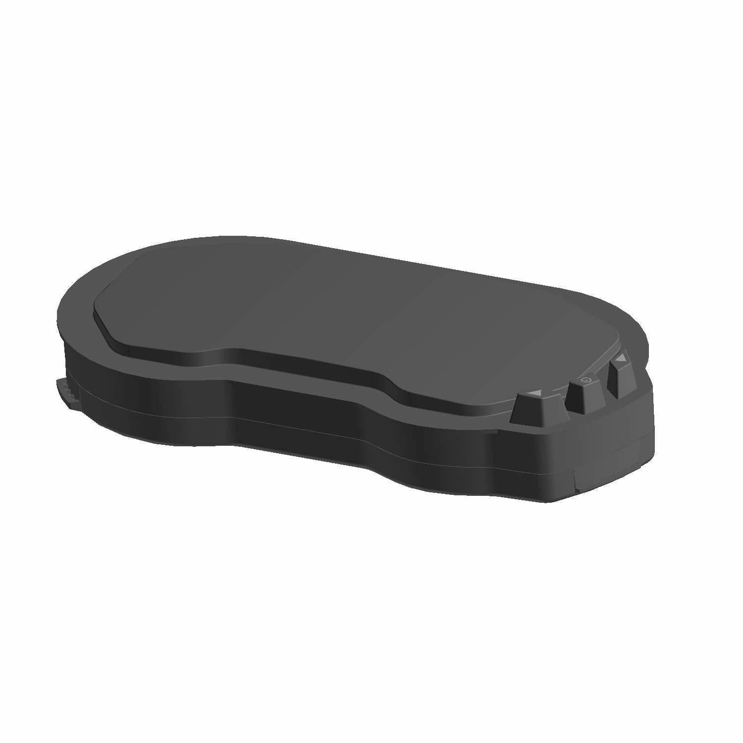 Black contoured plastic Polaris C4 gauge cluster housing with angular edges and mounting tabs.