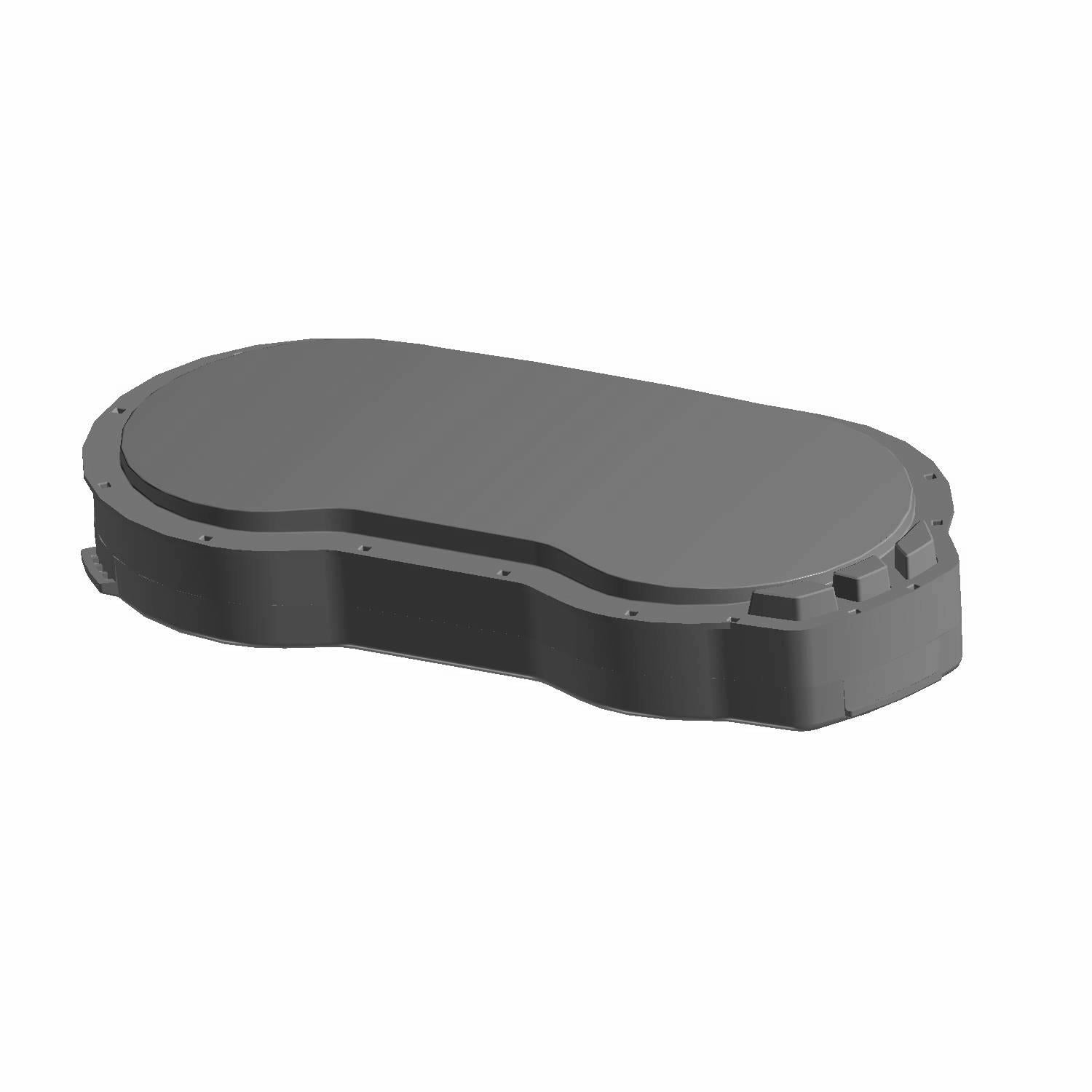 Black plastic replacement cover for Polaris C4 Gauge Cluster with contoured edges and mounting tabs.