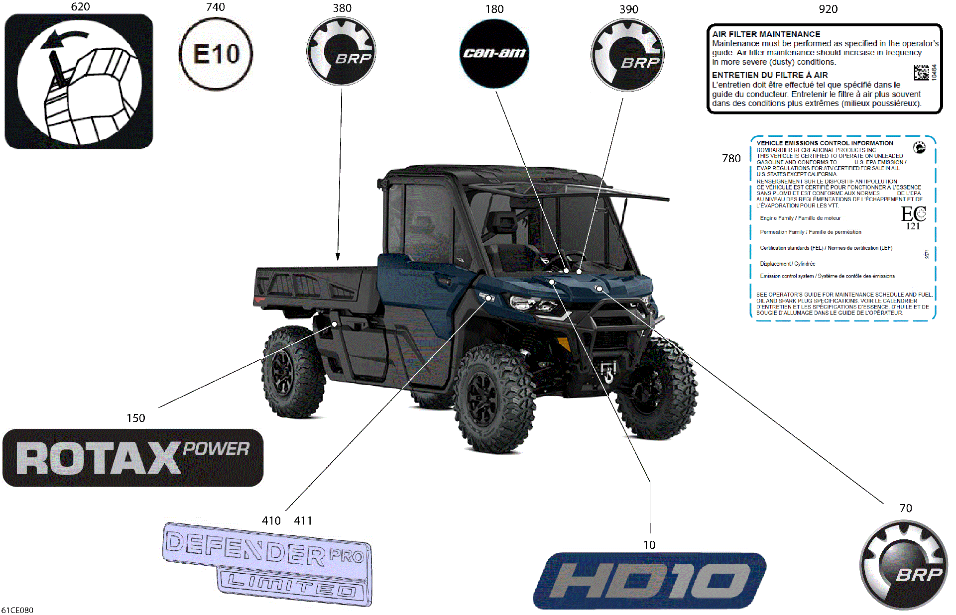 An Image of a Genuine Can-Am Parts Schematic Diagram showing the schematic - BODY - DECALS